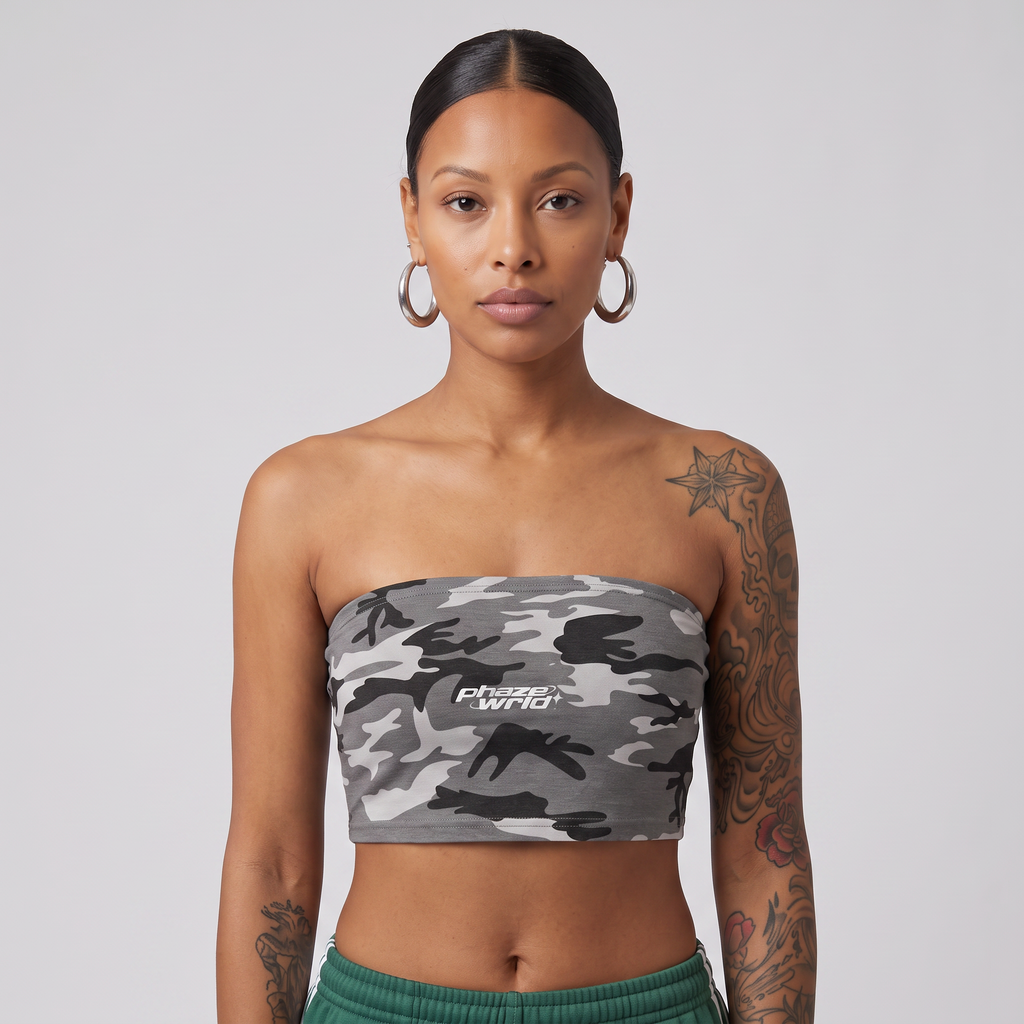 Camo Cropped Tube Top