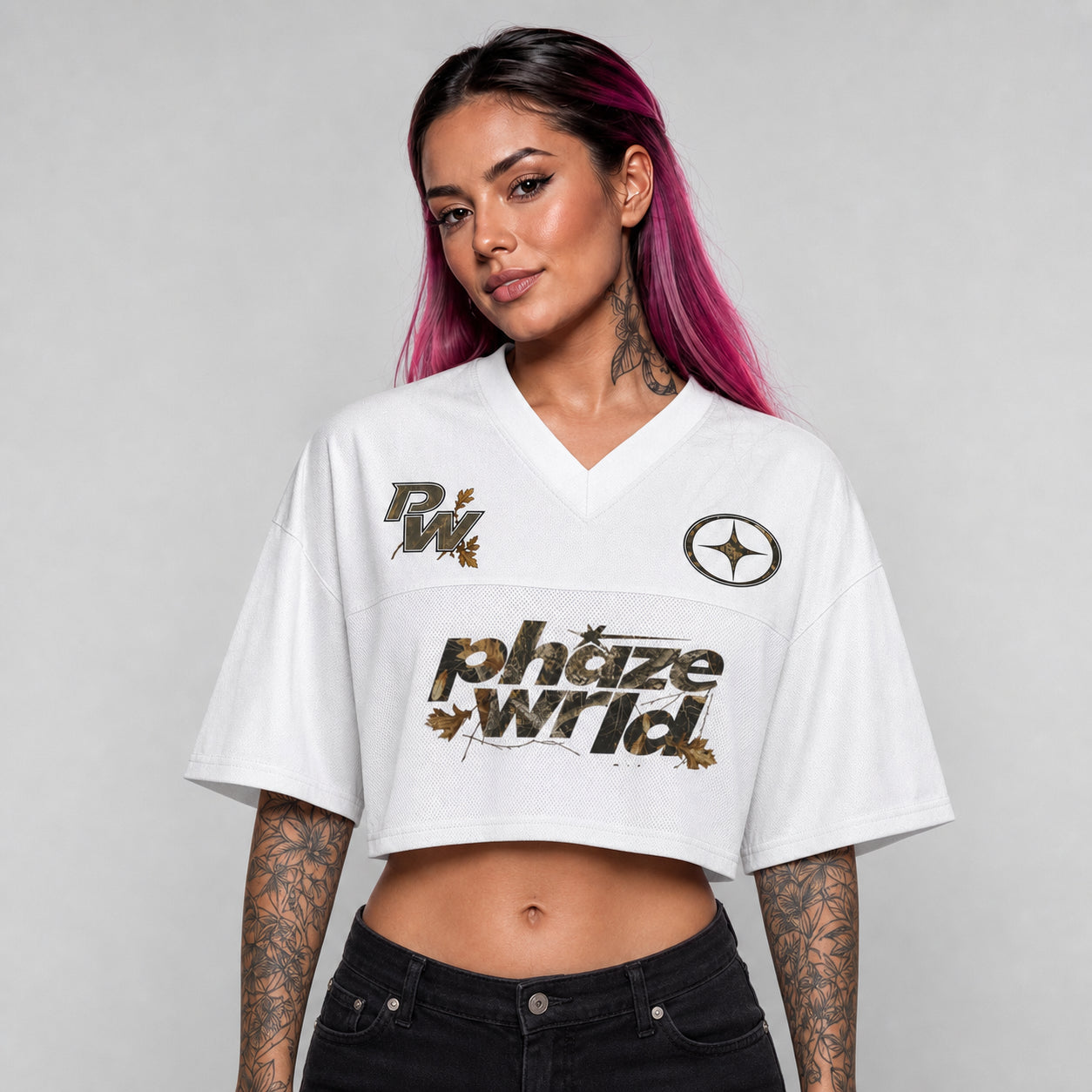 Cropped Camo White Jersey