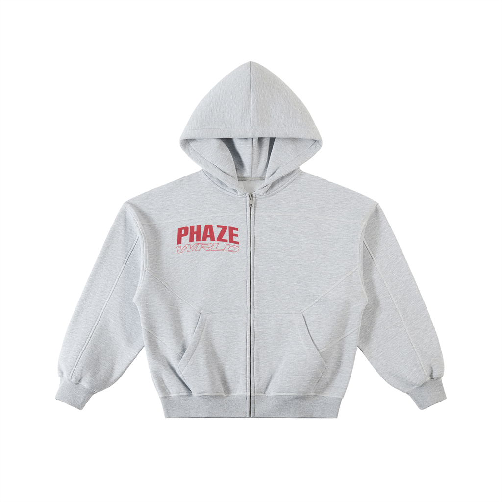 PHAZE WRLD Beyond Limits Zip Gray Hoodie