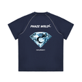 Phaze Wrld Diamond Crescent Contrast Tee – Navy