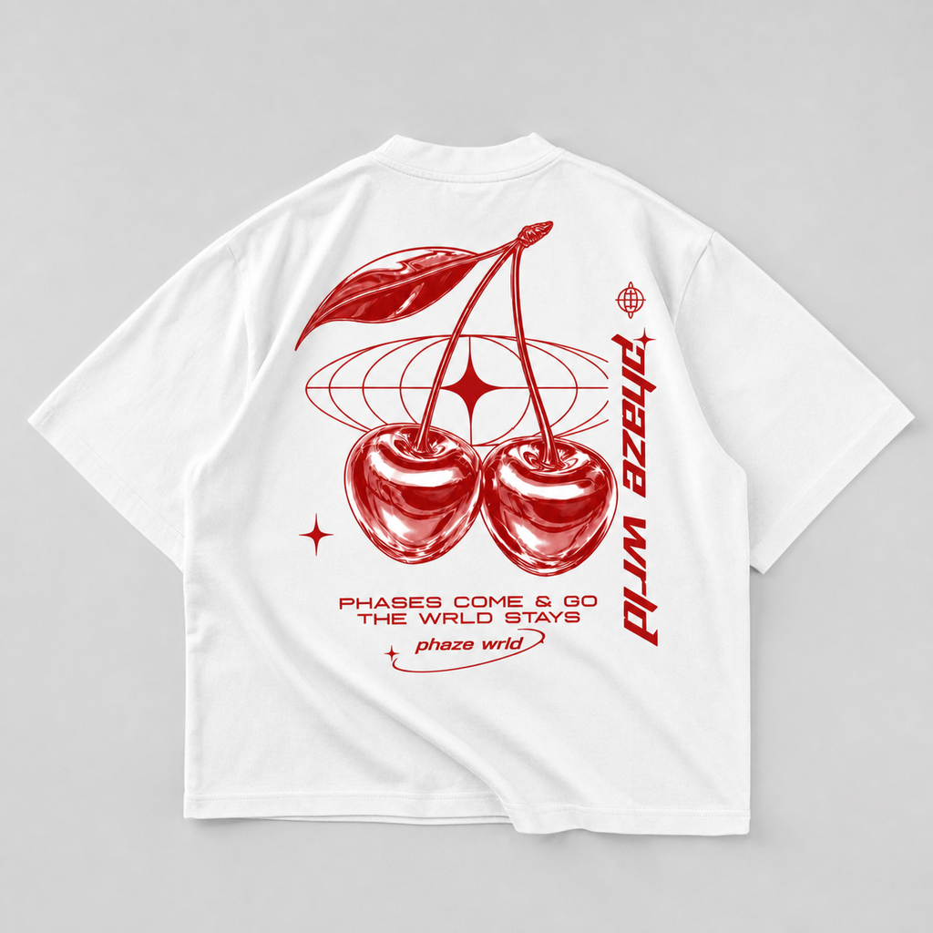 Red Cherry Drop Graphic T-Shirt