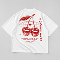 Red Cherry Drop Graphic T-Shirt