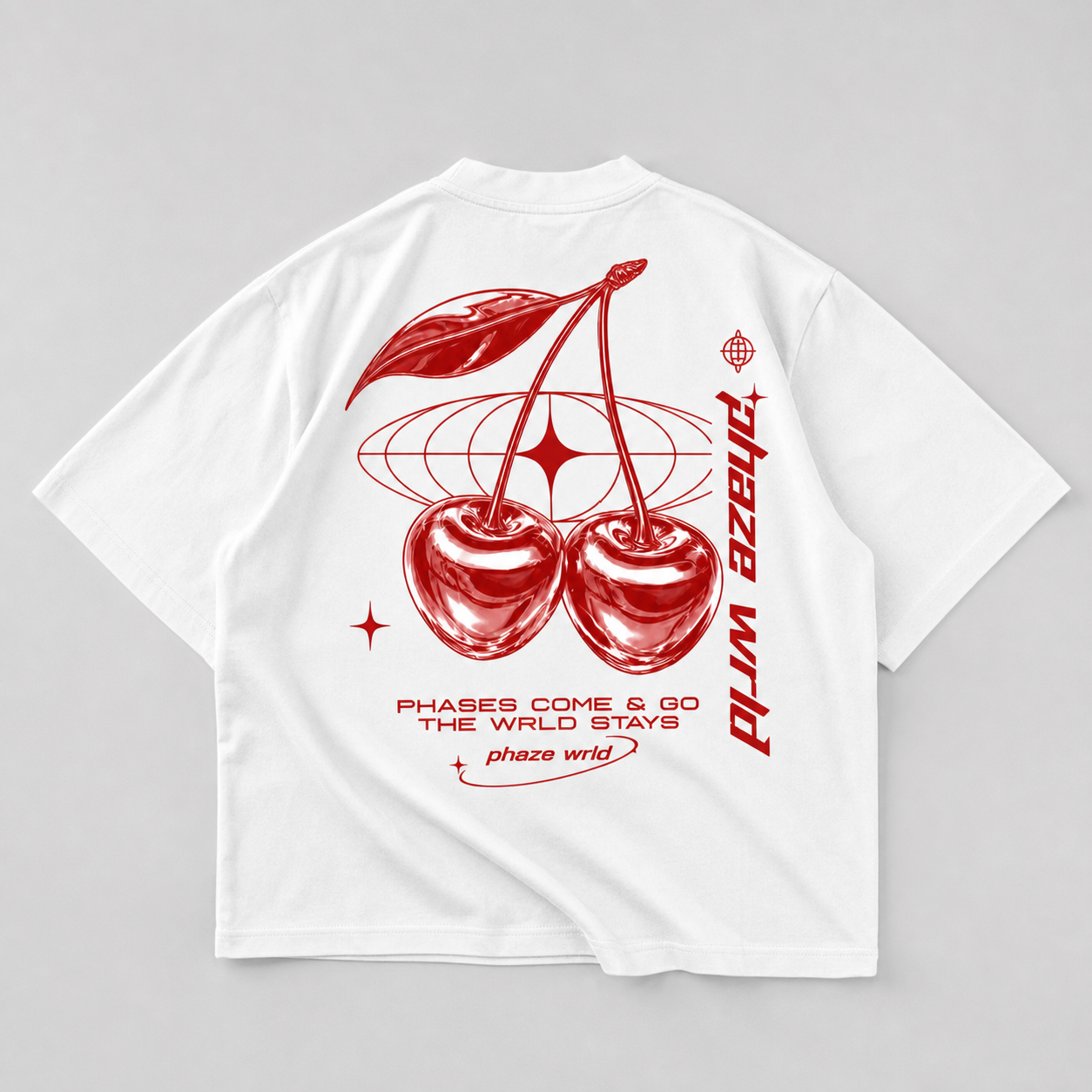 Red Cherry Drop Graphic T-Shirt