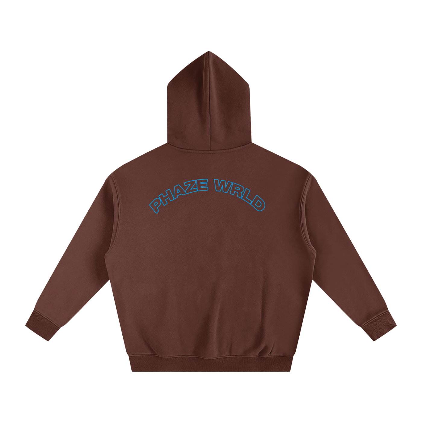 Phaze Wrld Curved Oversize Hoodie Brown