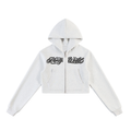 Phaze Wrld Scripted Zip Hoodie - Flower Gray