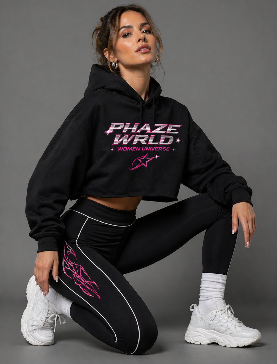 Phaze Wrld Universe Cropped Hoodie
