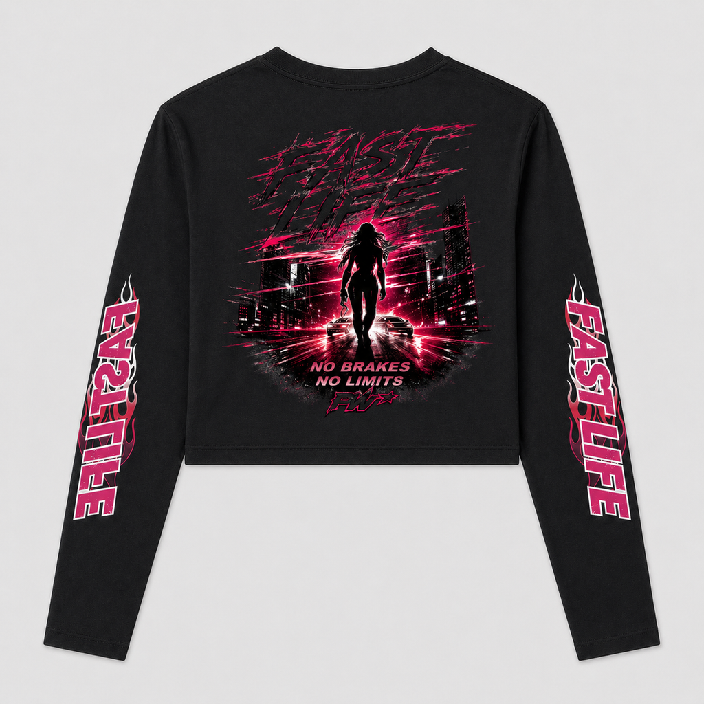 Phaze Wrld Fast Life Long Sleeve T-Shirt - Black