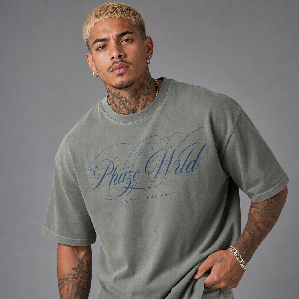 “I” Shape Gradient Washed T-Shirt