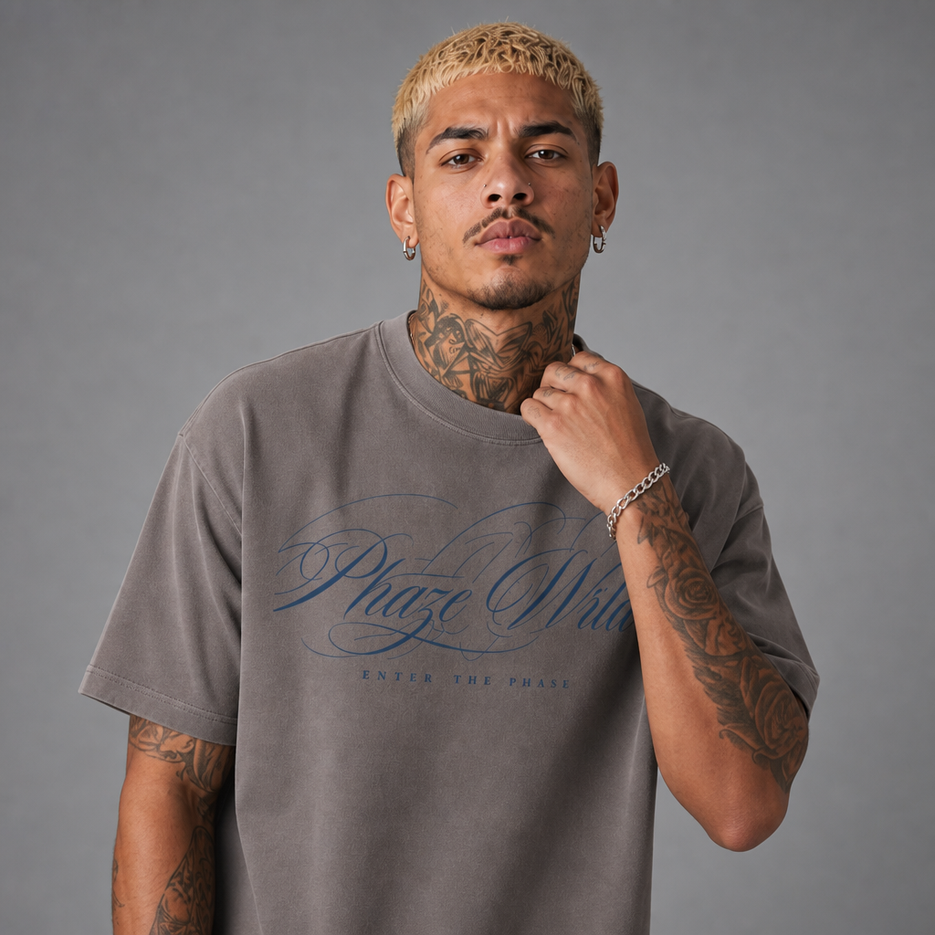 “I” Shape Gradient Washed T-Shirt