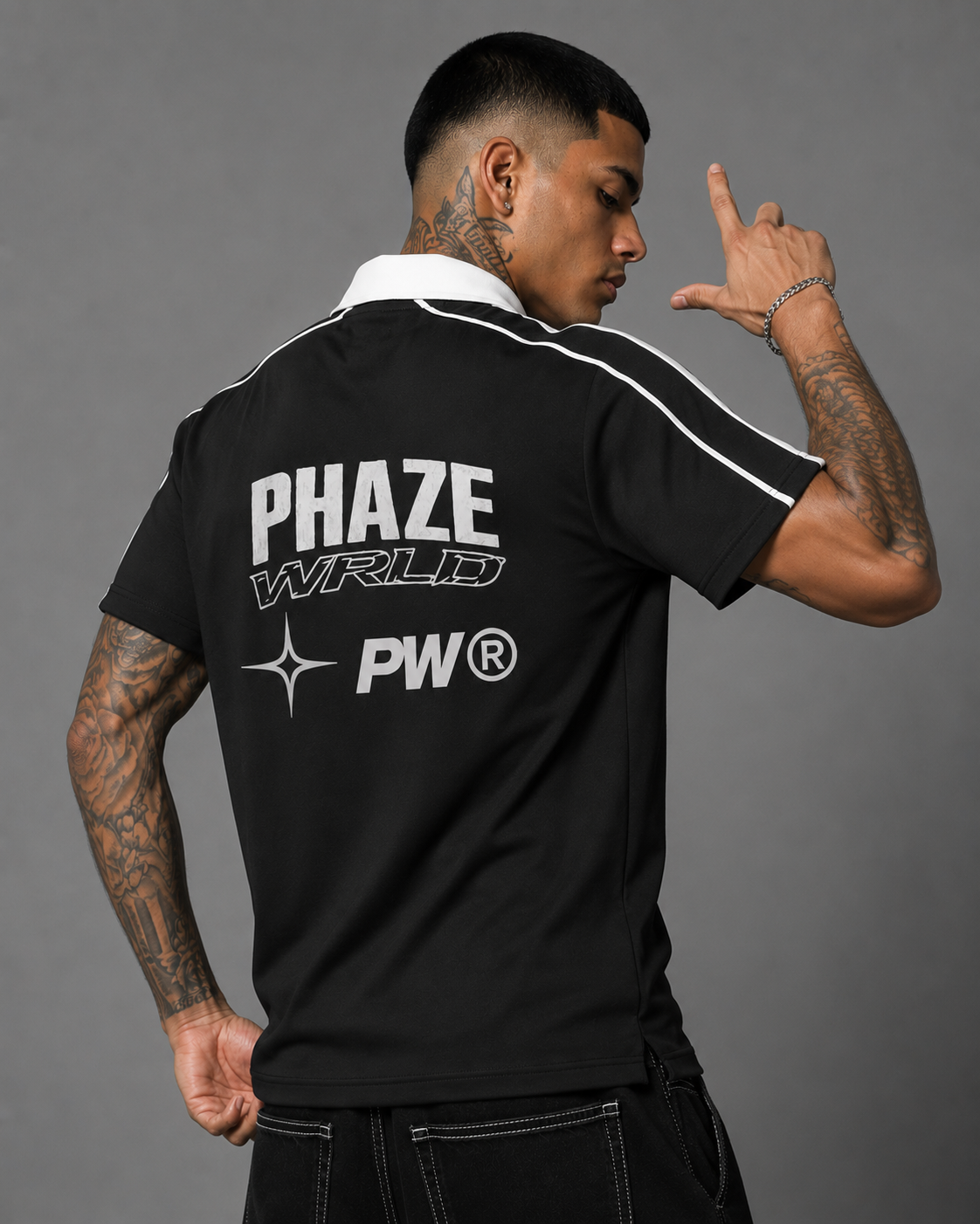 Phaze Wrld Pit Lane Polo - Black