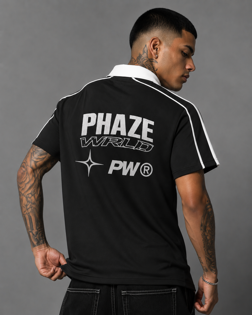 Phaze Wrld Pit Lane Polo - Black