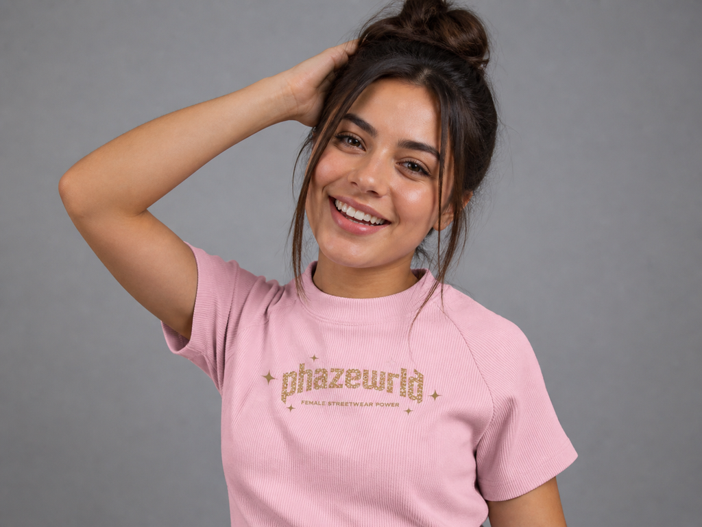Phaze Wrld Mineral Wash Crop T-Shirt - Pink