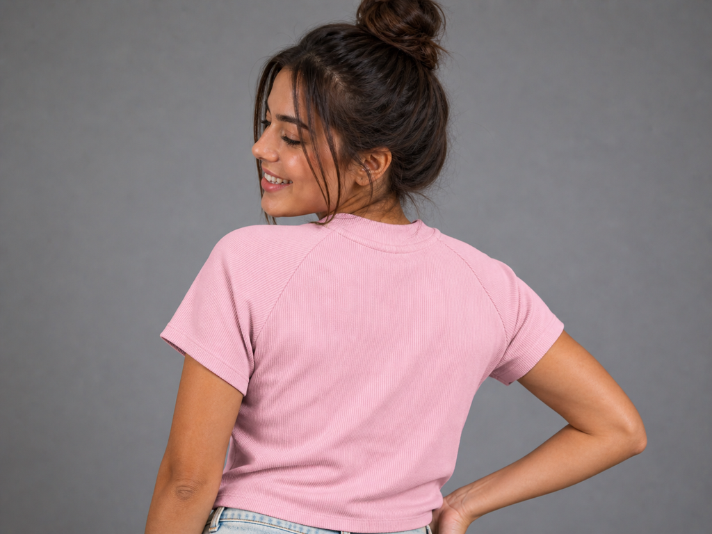 Phaze Wrld Mineral Wash Crop T-Shirt - Pink