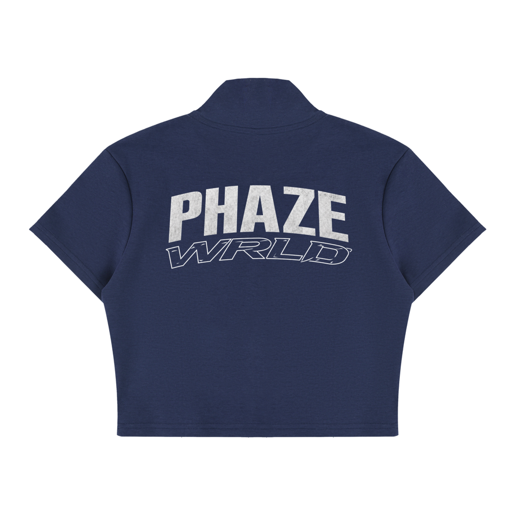 Women's Cropped Full Zip Short Sleeve T-Shirt