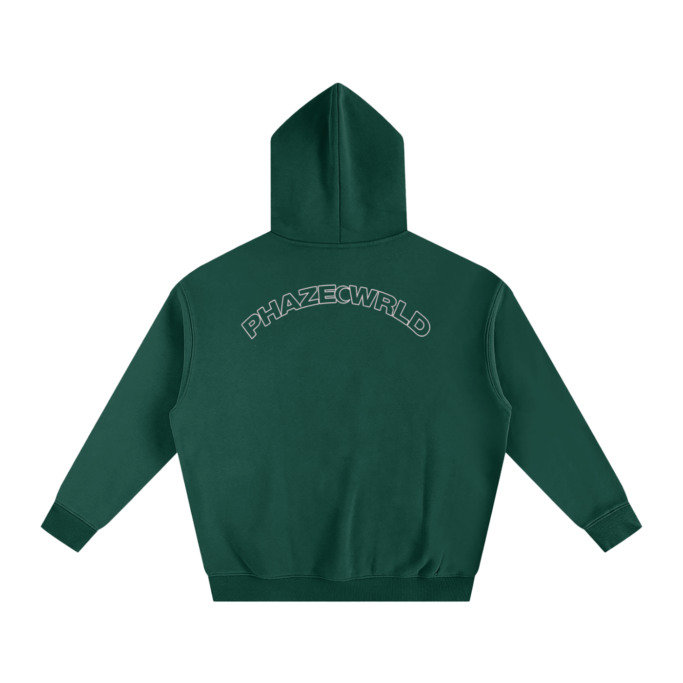 Phaze Wrld Oversize Curved Hoodie Eden Green
