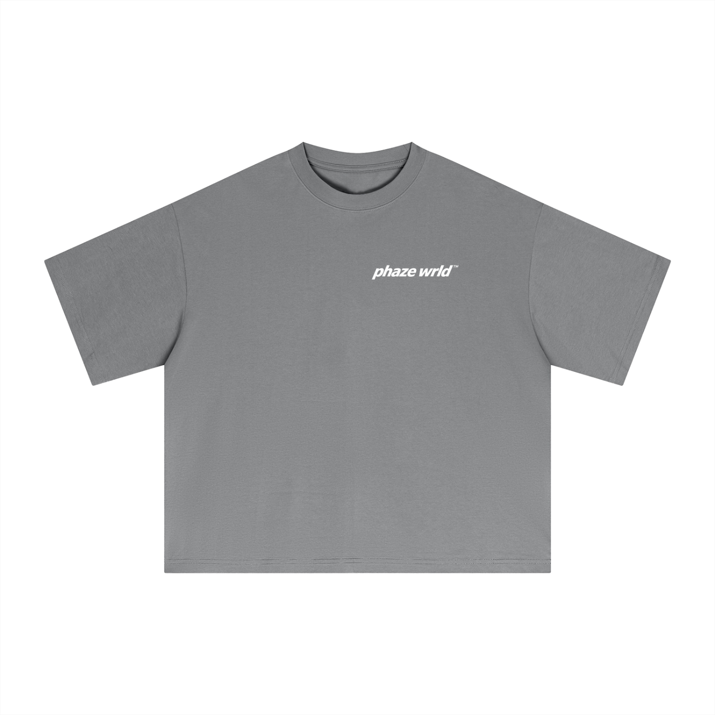 Phaze Wrld Broadcast We Move In Silence Boxy Tee – Grey
