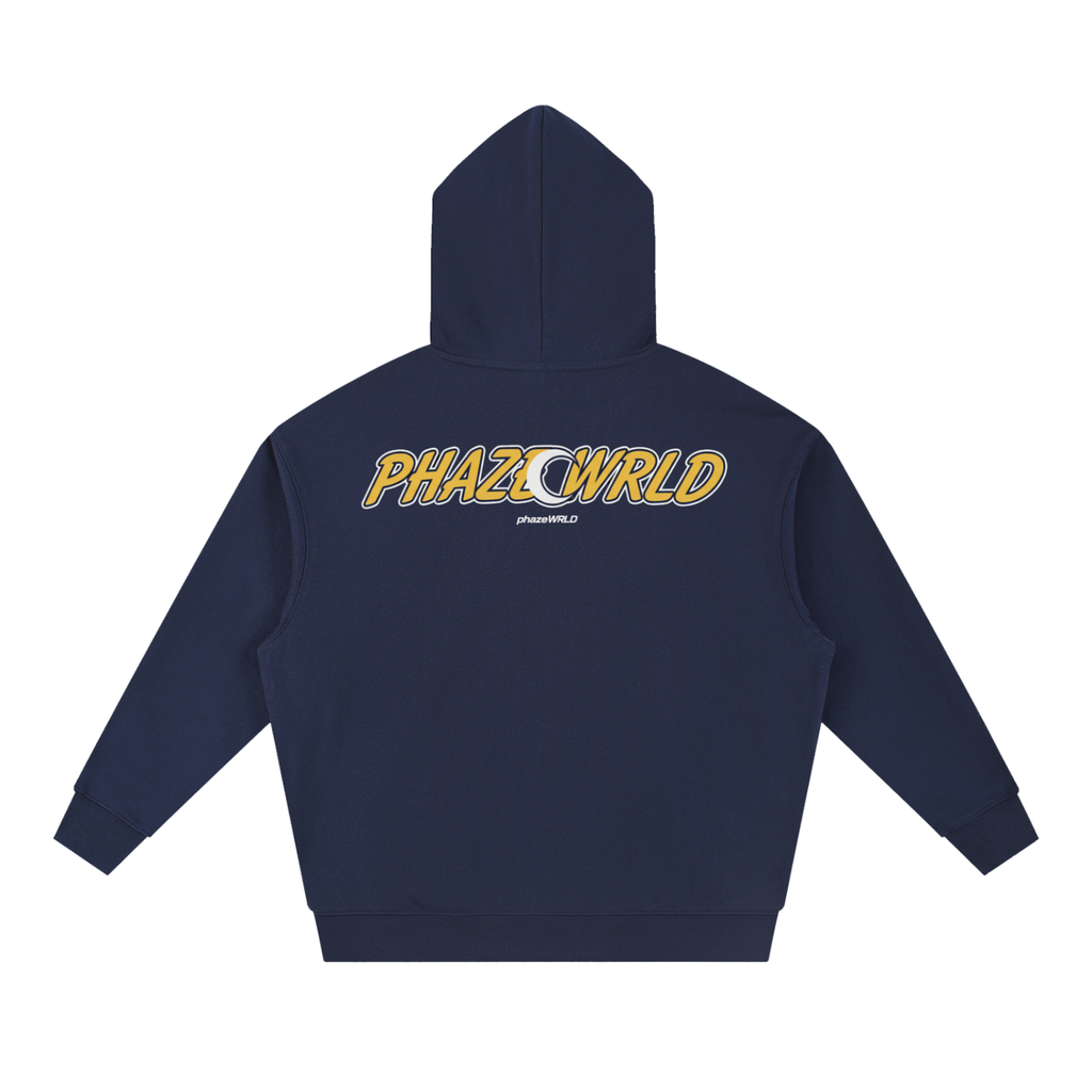 Phaze Wrld Boxy Heavyweight Hoodie Navy