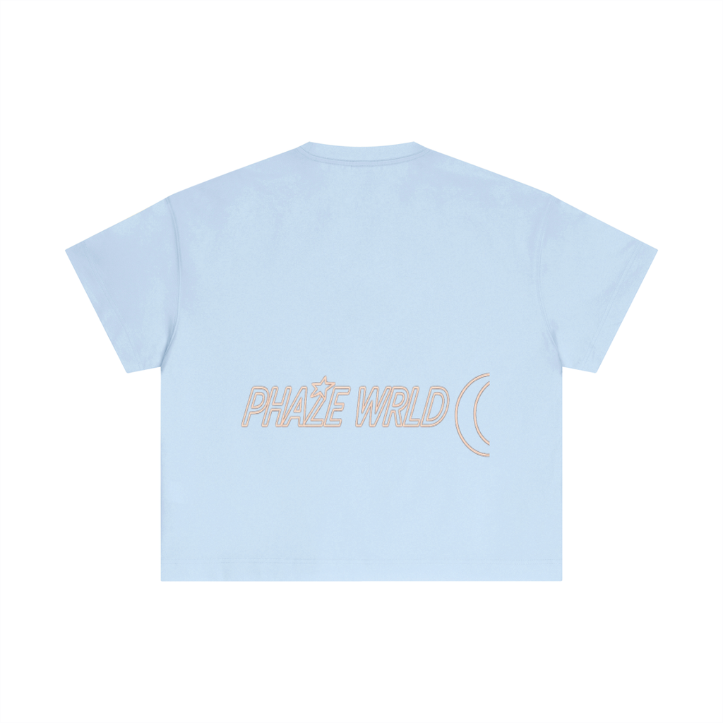 Phaze Wrld Lunar Script Boxy Tee – Sky Blue