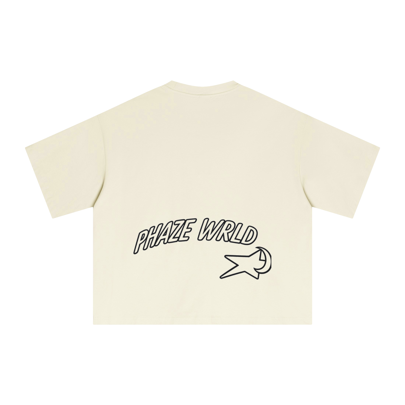 Phaze Wrld Shooting Star Boxy Tee – Cream