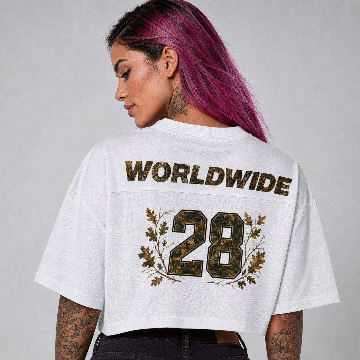 Cropped Camo White Jersey