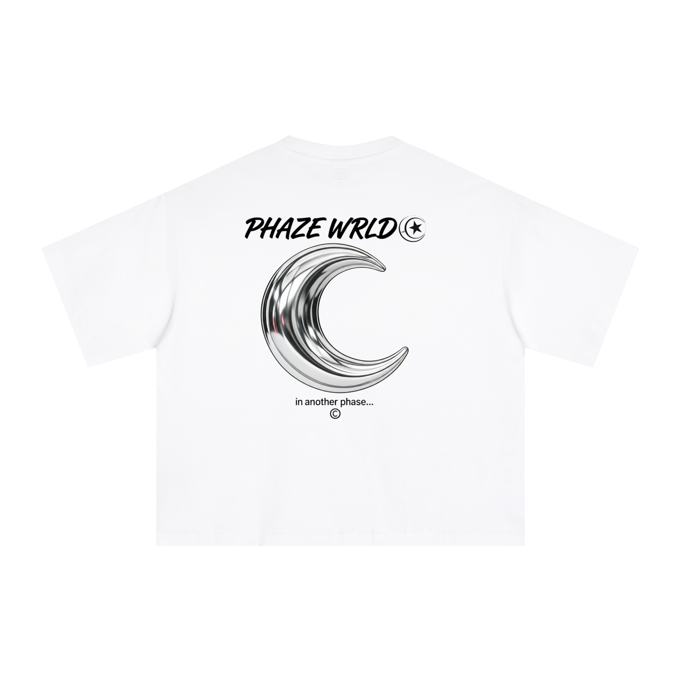 Phaze Wld Chrome Moon Boxy Tee – White