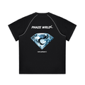 Phaze Wrld Diamond Crescent Contrast Tee – Black