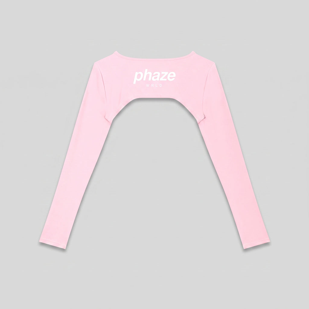 Phaze Wrld Shrug Overlay Long Sleeve — Pink