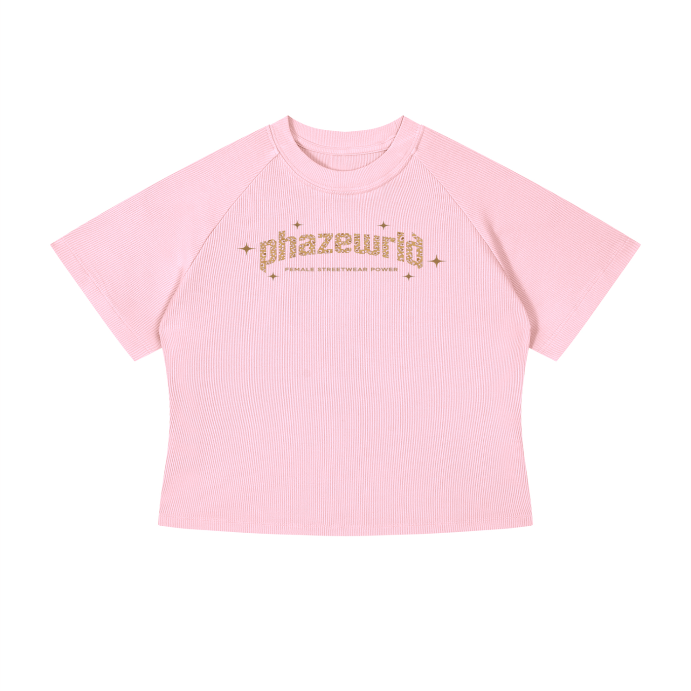 Phaze Wrld Mineral Wash Crop T-Shirt - Pink