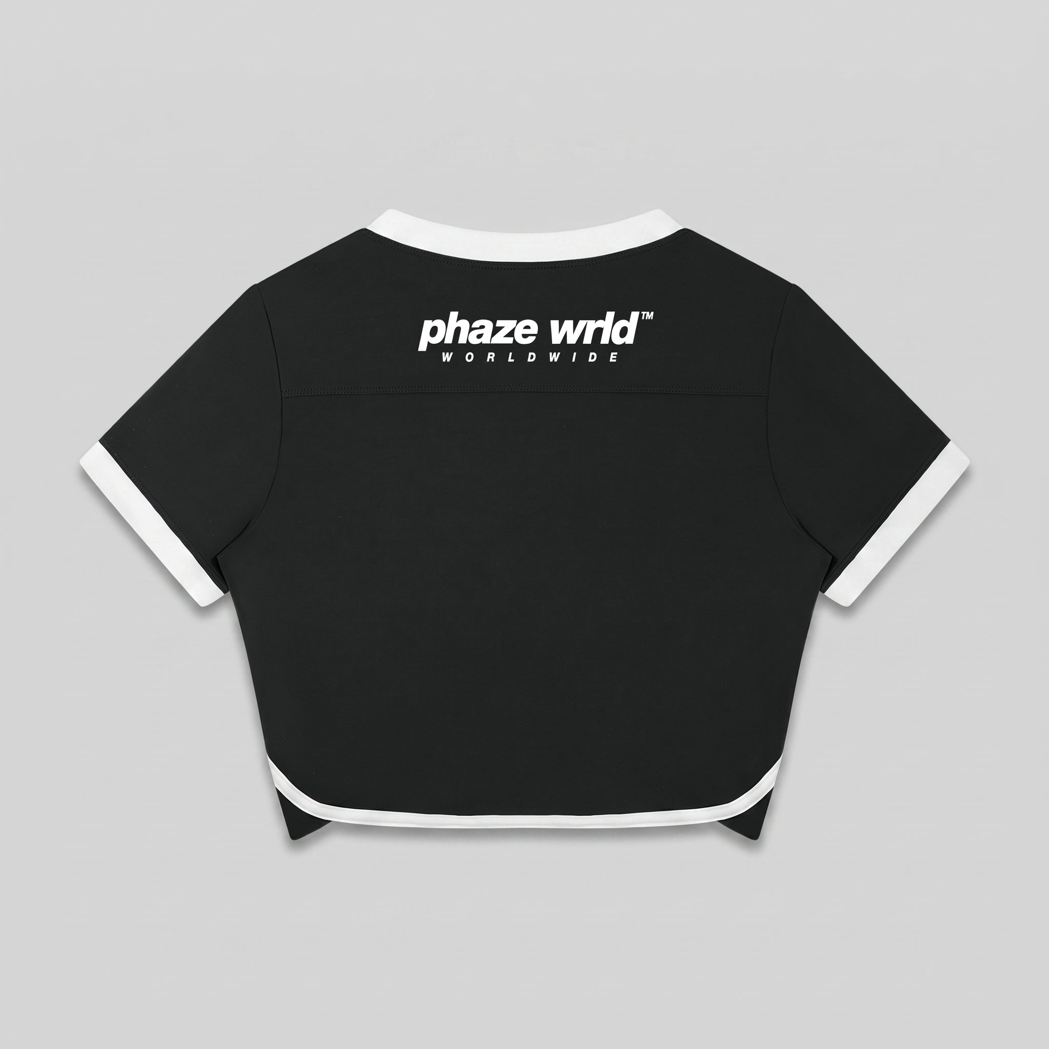 Phaze Wrld™ World In Motion Jersey Black Crop Tee
