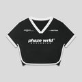 Phaze Wrld™ World In Motion Jersey Black Crop Tee