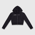 Phaze Wrld™ Slim Crop Zip Hoodie — Black
