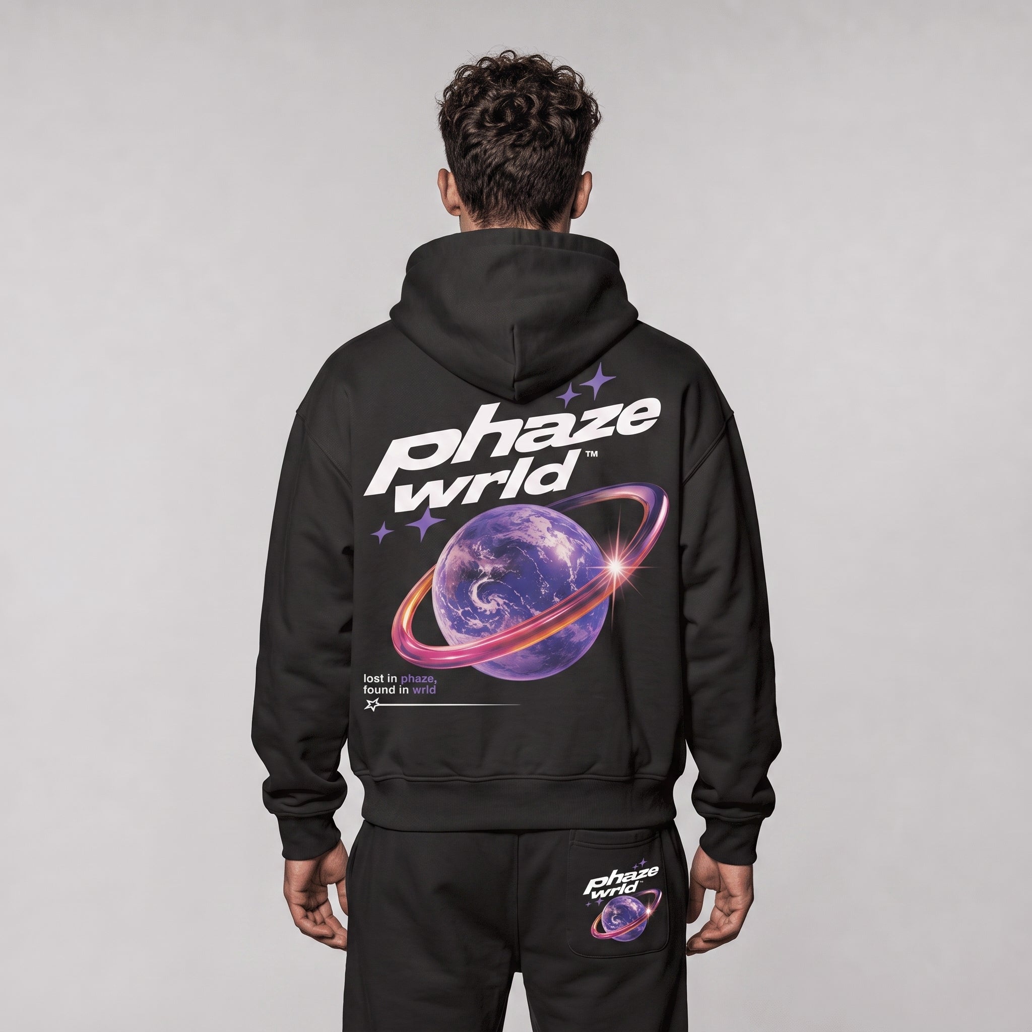 Cosmic Orbit Hoodie – 400GSM Heavyweight Cotton | PHAZE WRLD