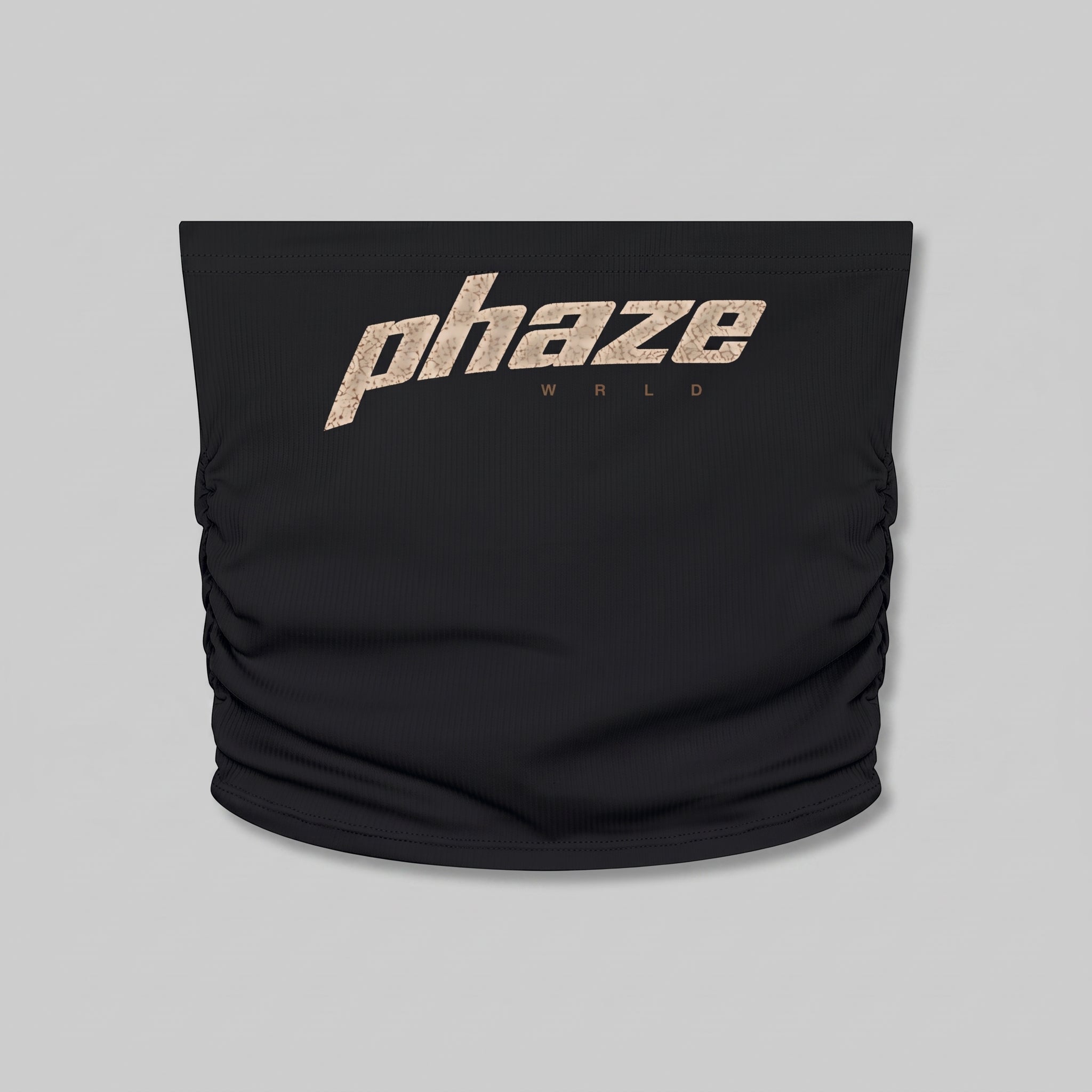 Phaze Wrld Snake Print Ruched Tube Top — Black
