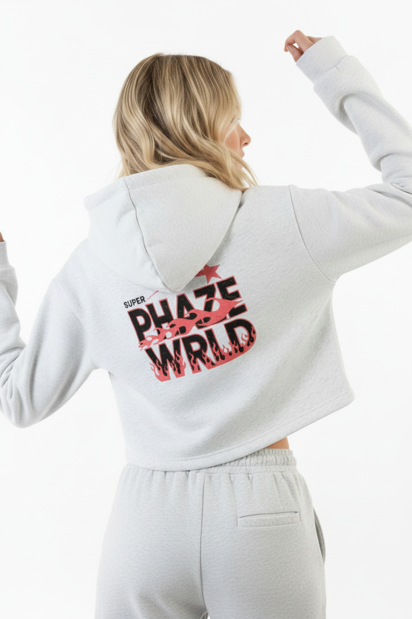 Essential Cropped Zip-Up Hoodie