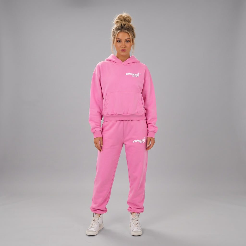 Lost In The Phaze Pink Boxy Graphic Hoodie