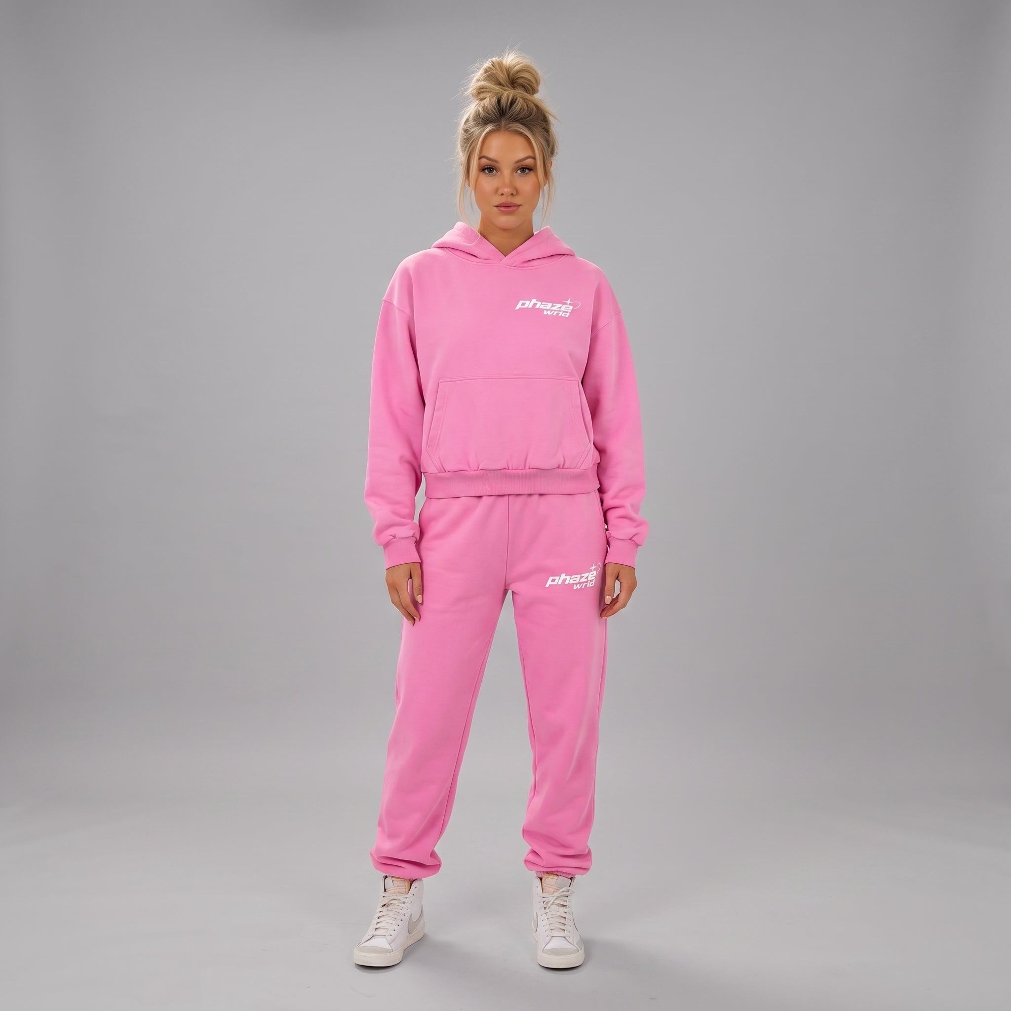 Lost In The Phaze Pink Boxy Graphic Hoodie