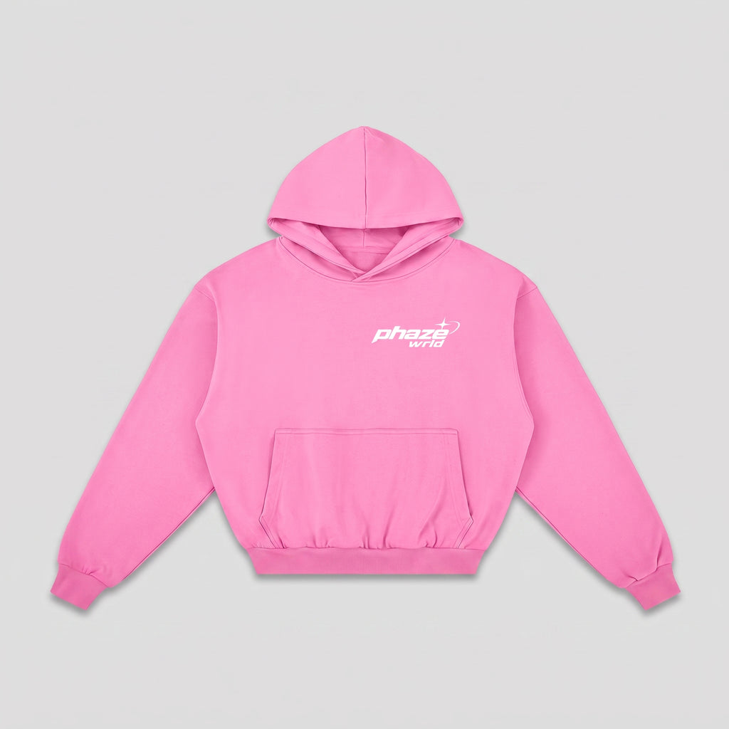 Lost In The Phaze Pink Boxy Graphic Hoodie