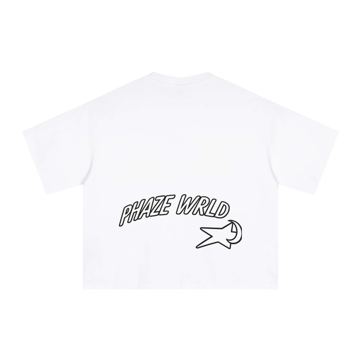 Phaze Wrld Shooting Star Boxy Tee – White