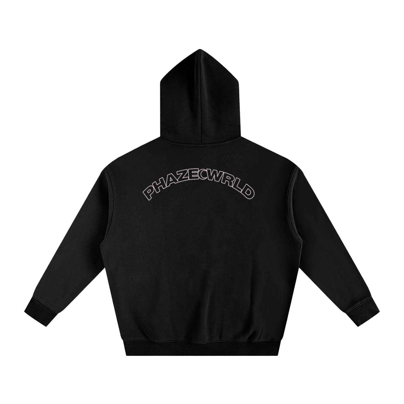 Phaze Wrld Curved Oversize Hoodie Black