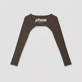Phaze Wrld Shrug Overlay Long Sleeve Top — Mocha