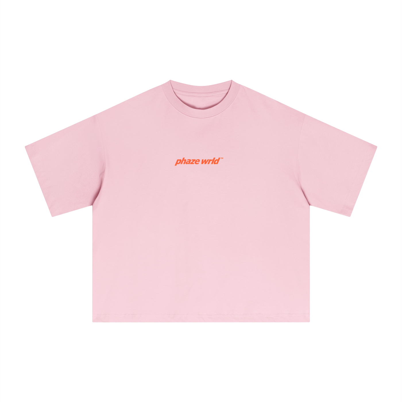 Phaze Wrld Drip Red Heart Boxy Tee – Pink