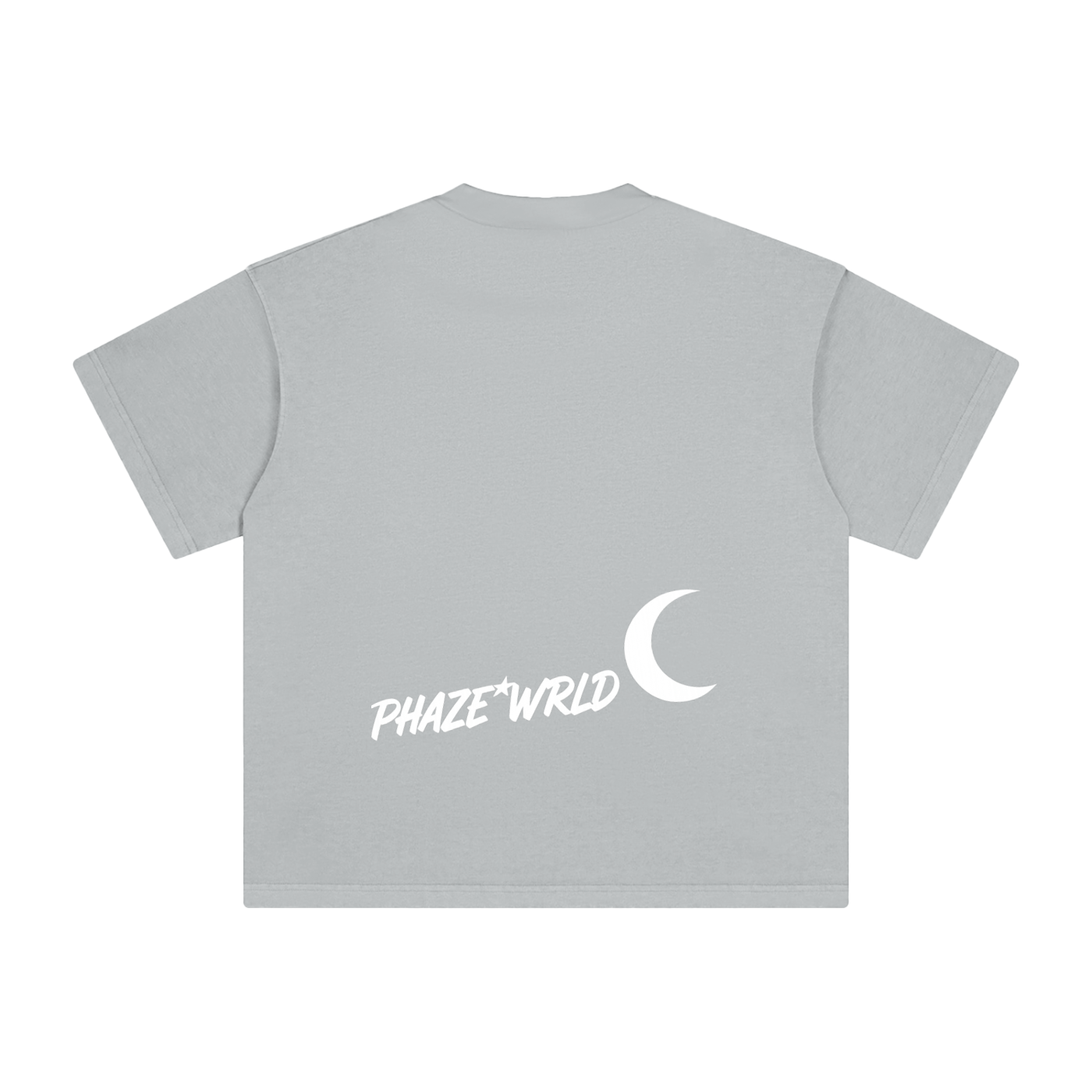 Phaze Wrld Heavyweight Vintage Washed Lunar Tee – Light Grey