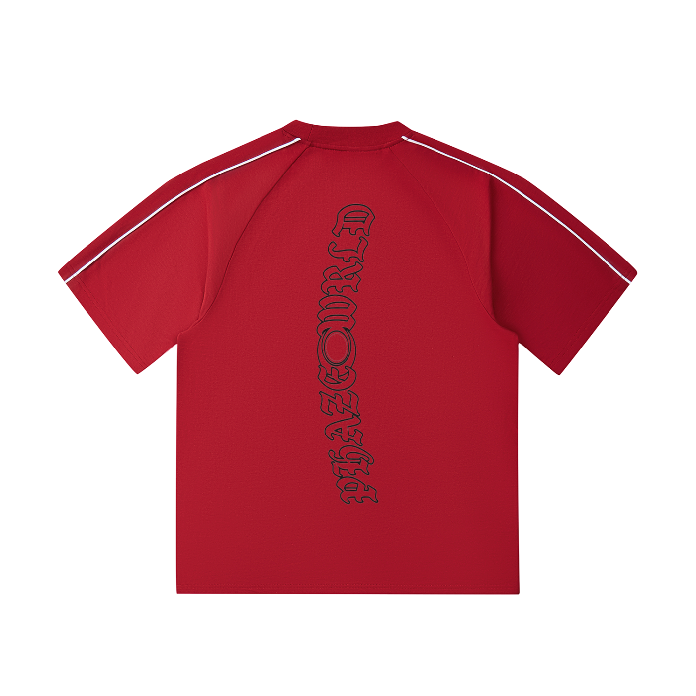 Phaze Wrld Contrast Piping Arc Boxy Tee – Red