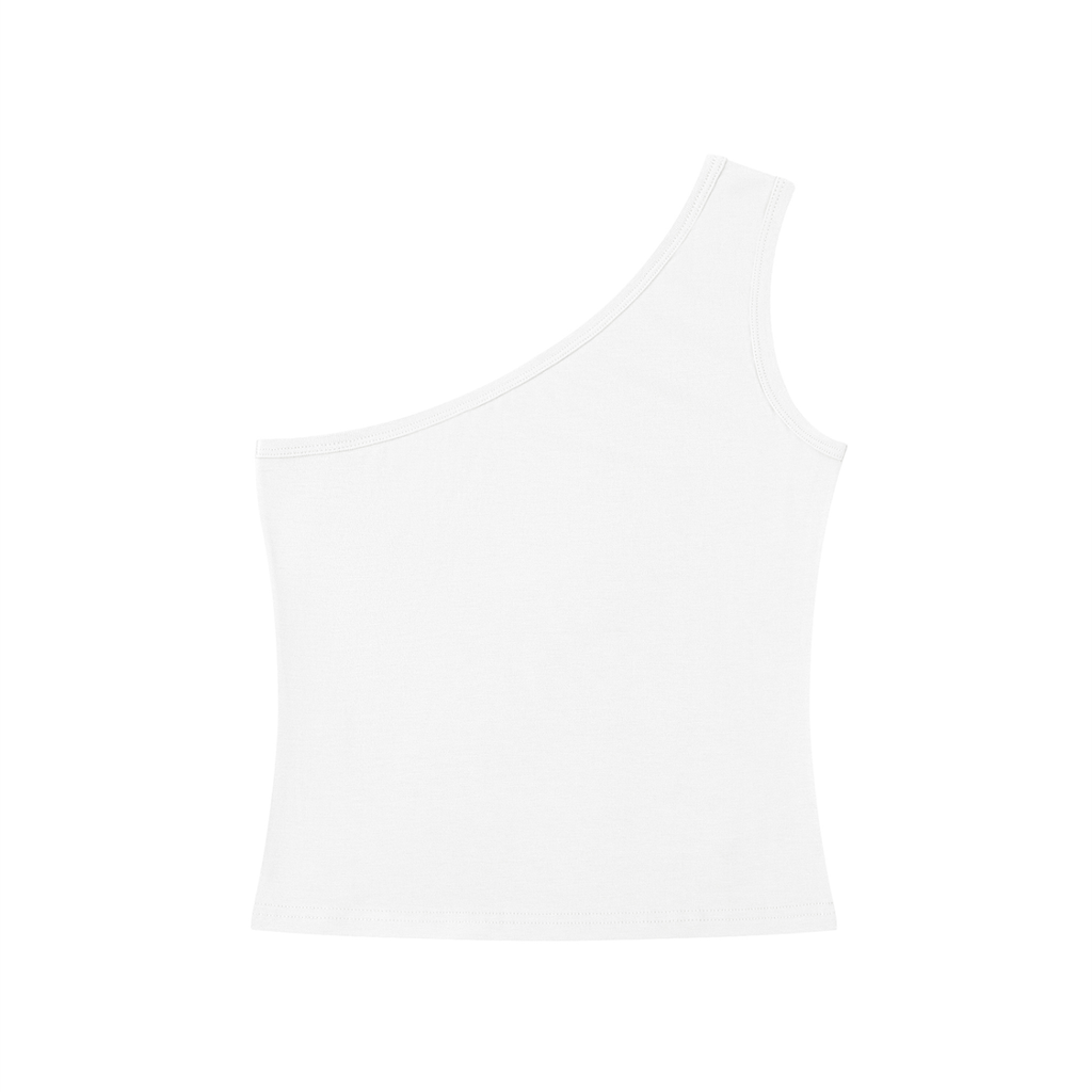 Phaze Wrld Leopard One-Shoulder Crop T-Shirt - White
