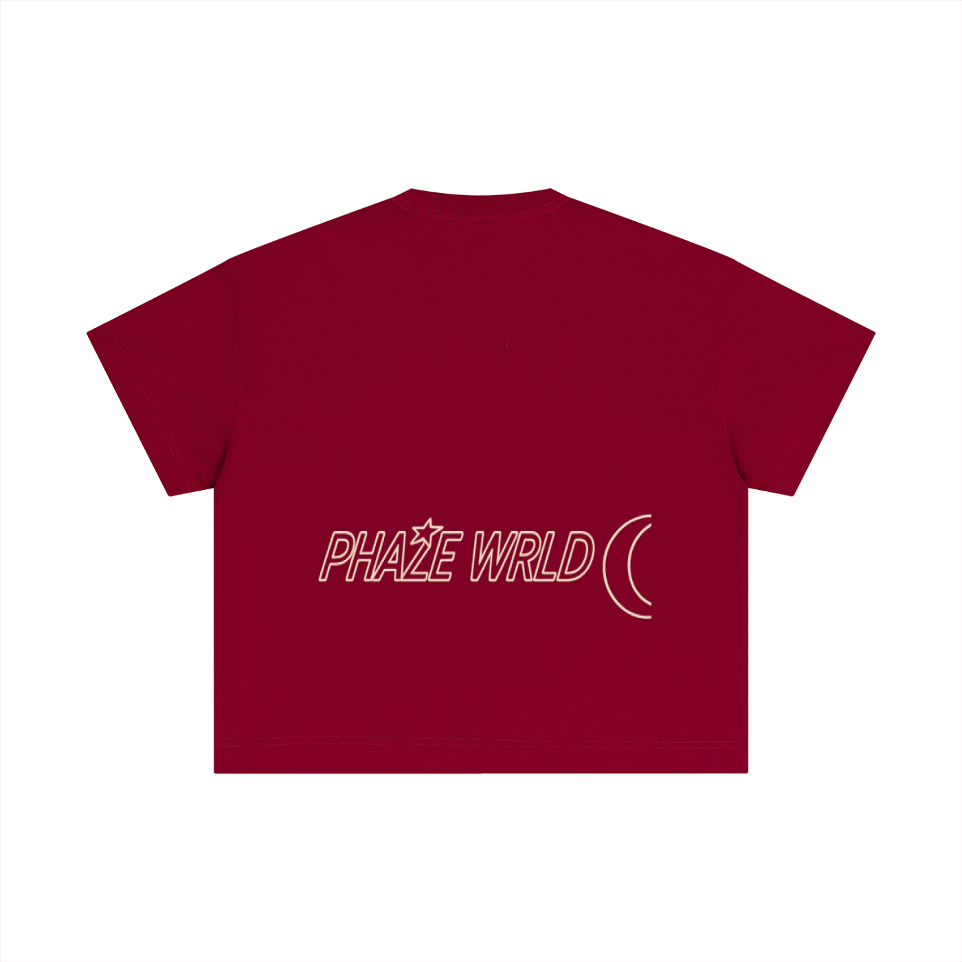 Phaze Wrld Lunar Script Boxy Tee – Red
