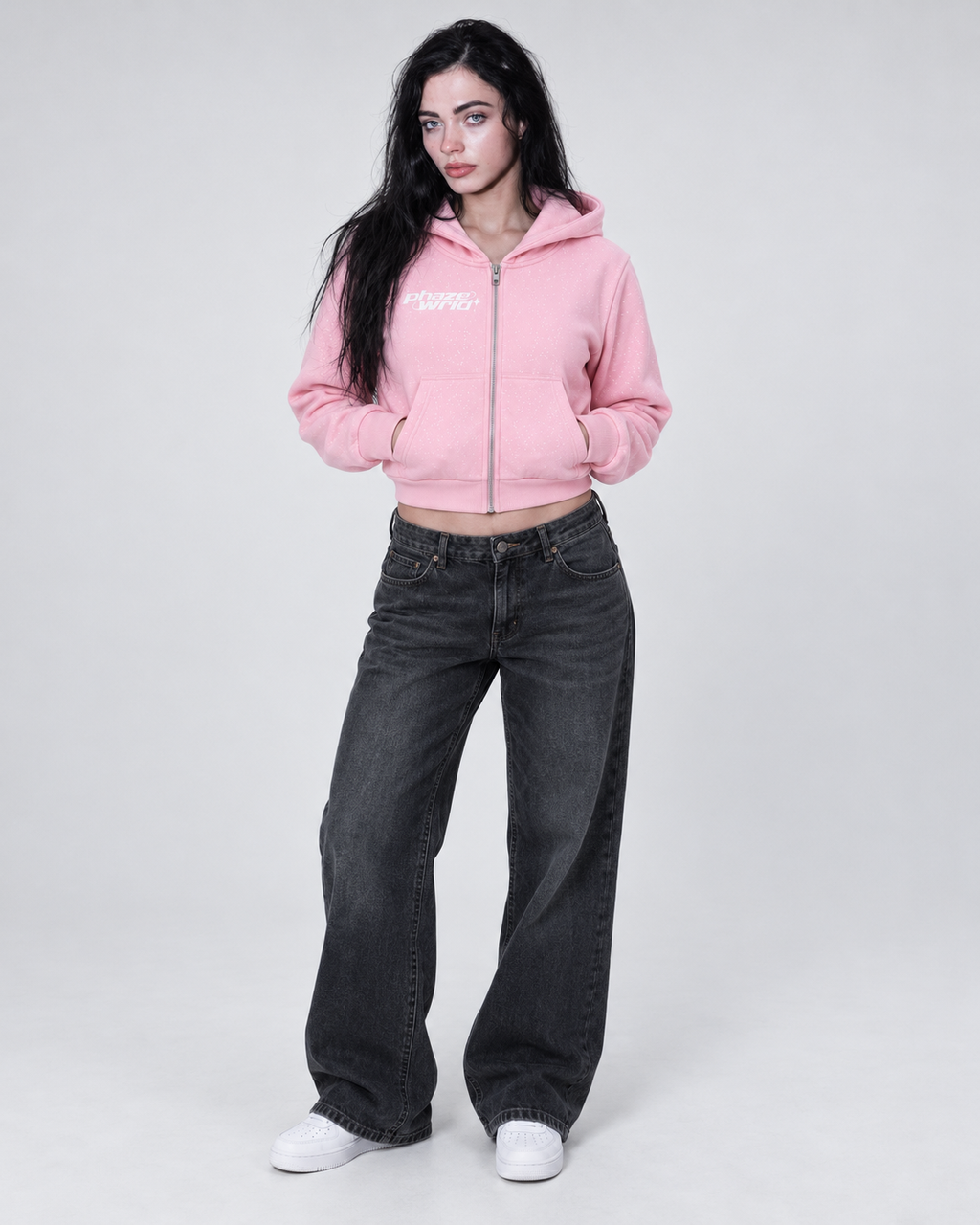 Sparkles Fleece Full Zip Hoodie - Pink