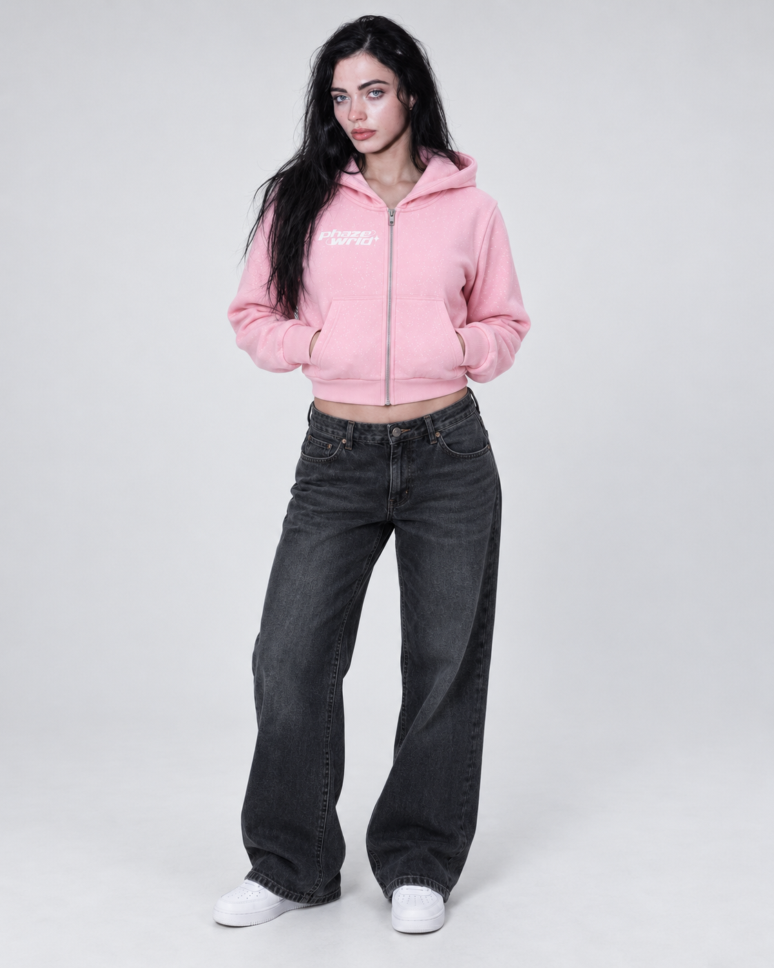 Sparkles Fleece Full Zip Hoodie - Pink