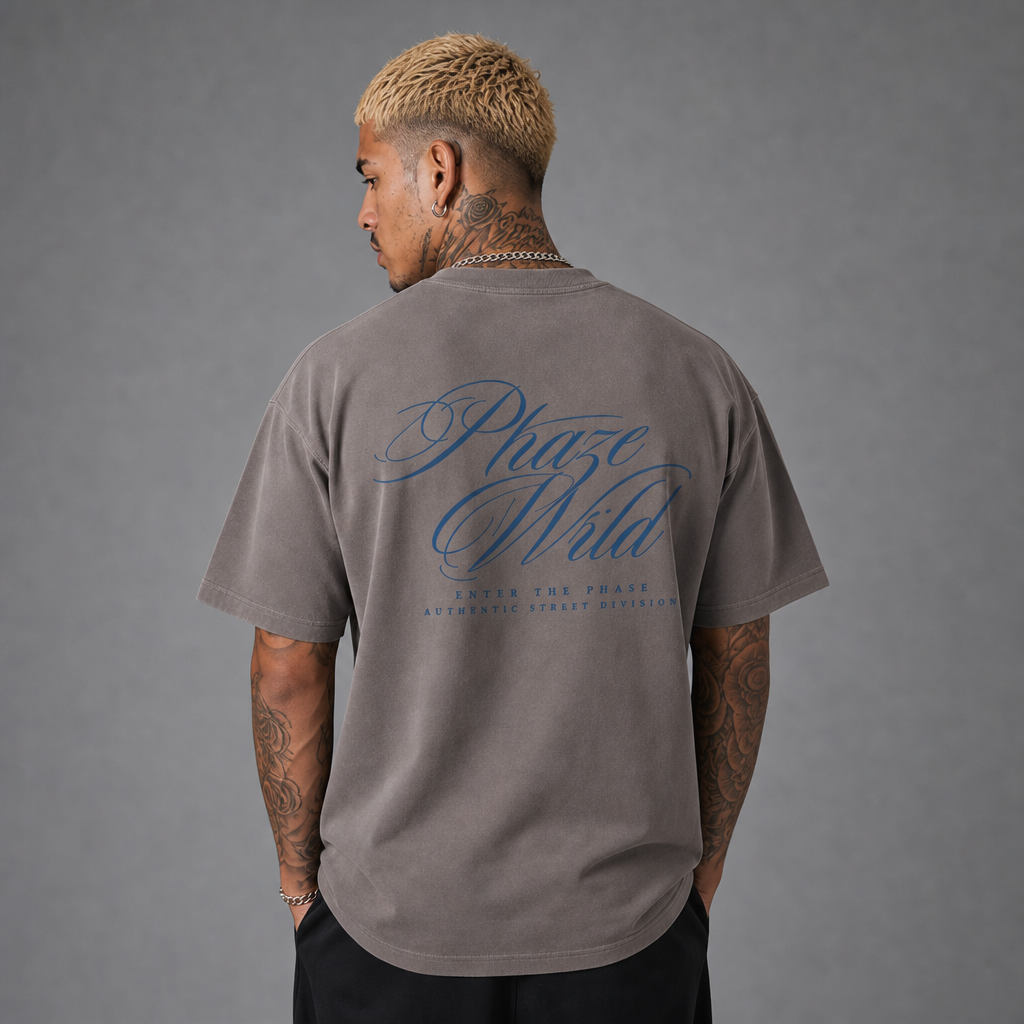 “I” Shape Gradient Washed T-Shirt