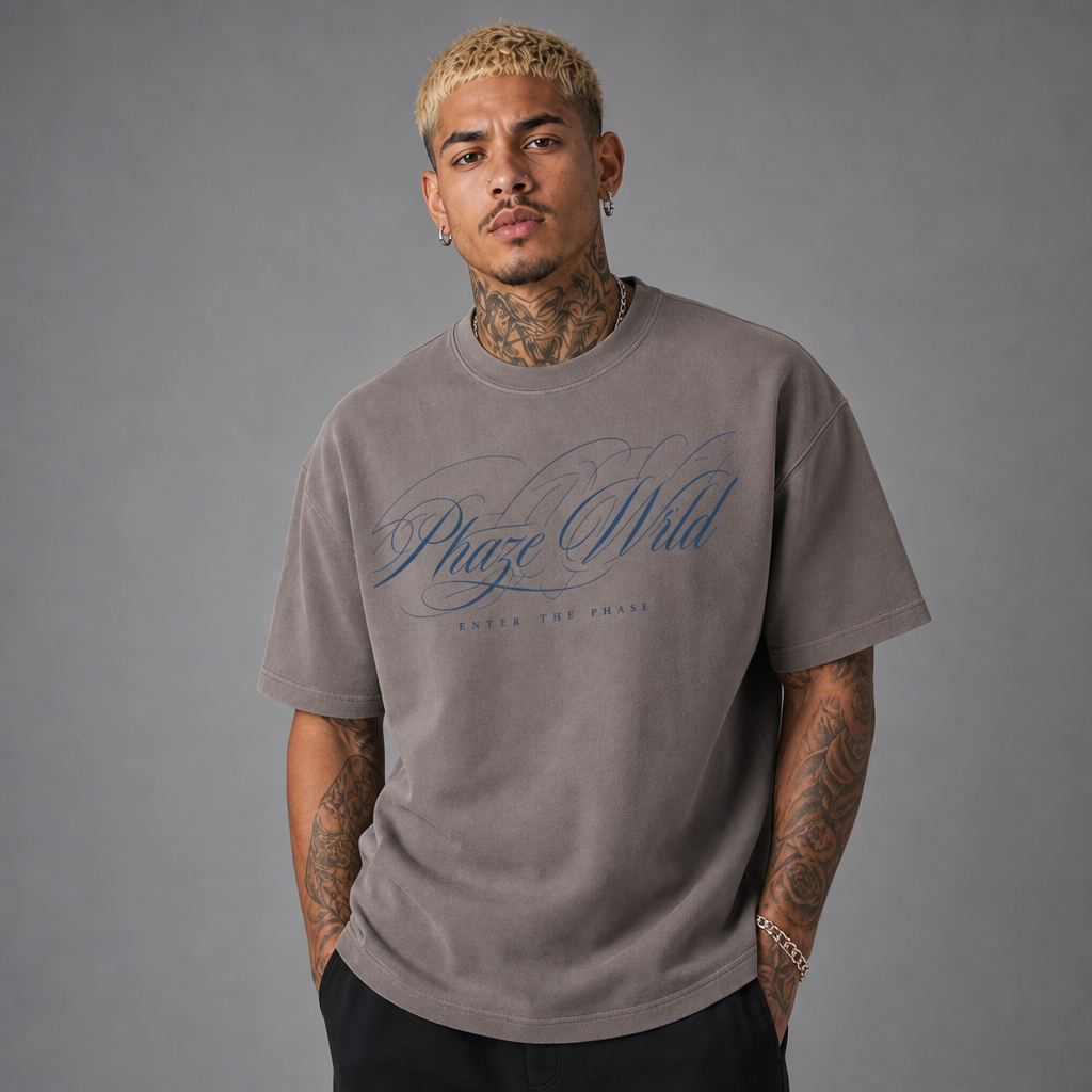 “I” Shape Gradient Washed T-Shirt