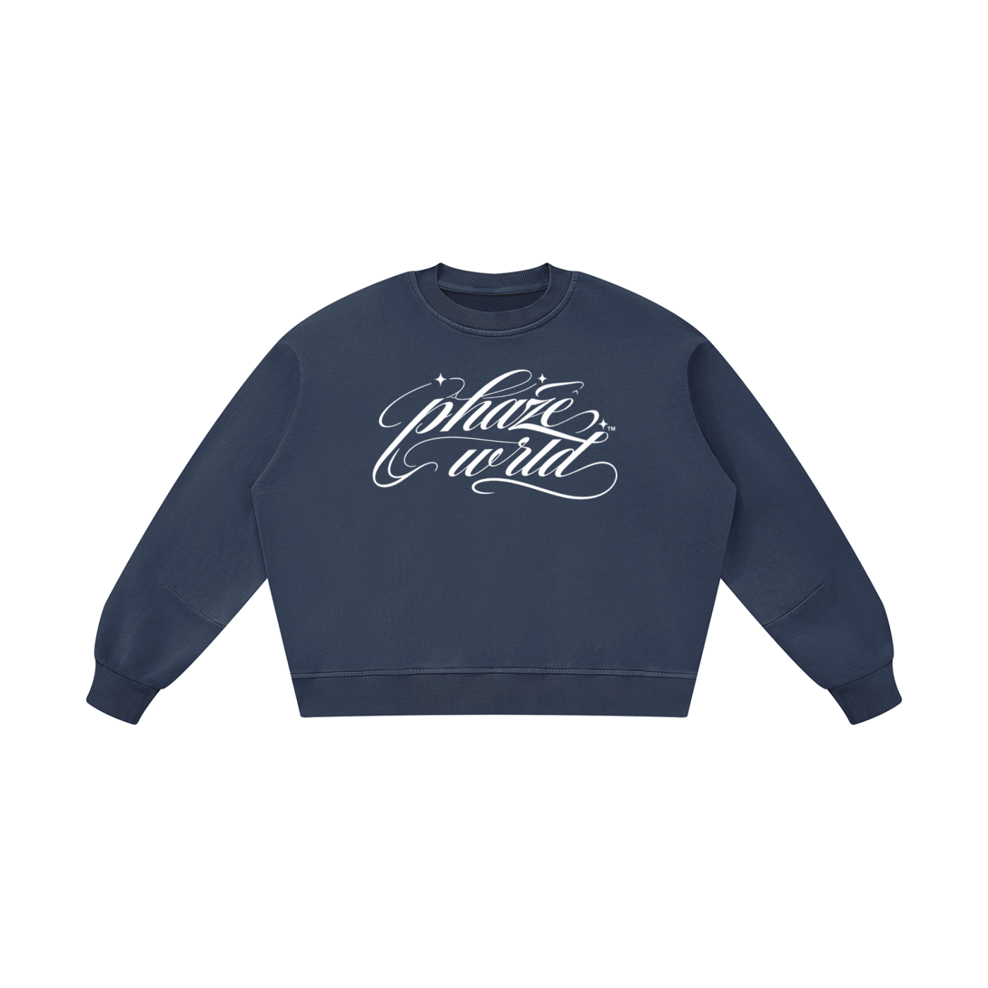 Scripted Navy Vintage Sweatshirt